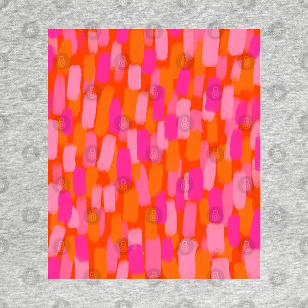 Abstract, Pink and Orange, Paint Brush Effect by OneThreeSix